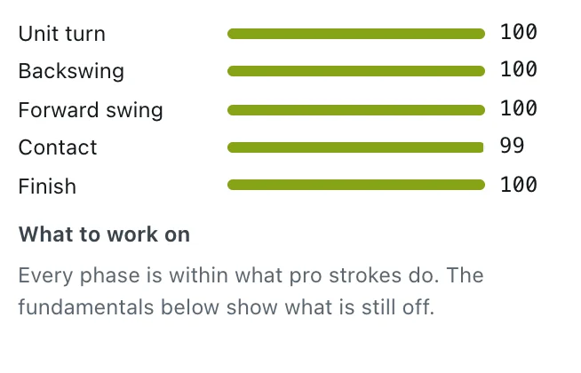 By phase: each phase’s score in the session and what to work on.